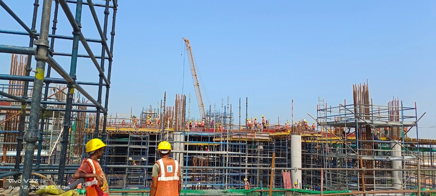 Noida International Airport structural works